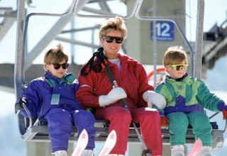 Princess Diana Prince William Prince Harry skiing