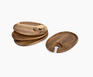 Wood Wine Appetizer Plate Set from Saks Fifth Avenue.