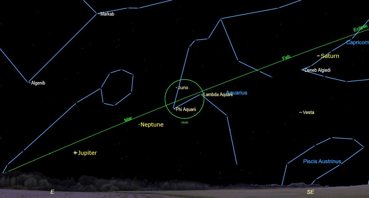 Massive asteroid 3 Juno shines in opposition on Wednesday (Sept. 7)