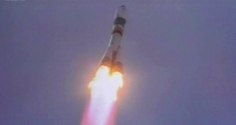 Russia&#039;s unmanned supply ship Progress 47 launched toward the International Space Station on April 20, 2012.