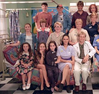 Blast from the past: Front row, second lift is Samia, second row first left is Jane Danson and back row first left is Danny Dyer!