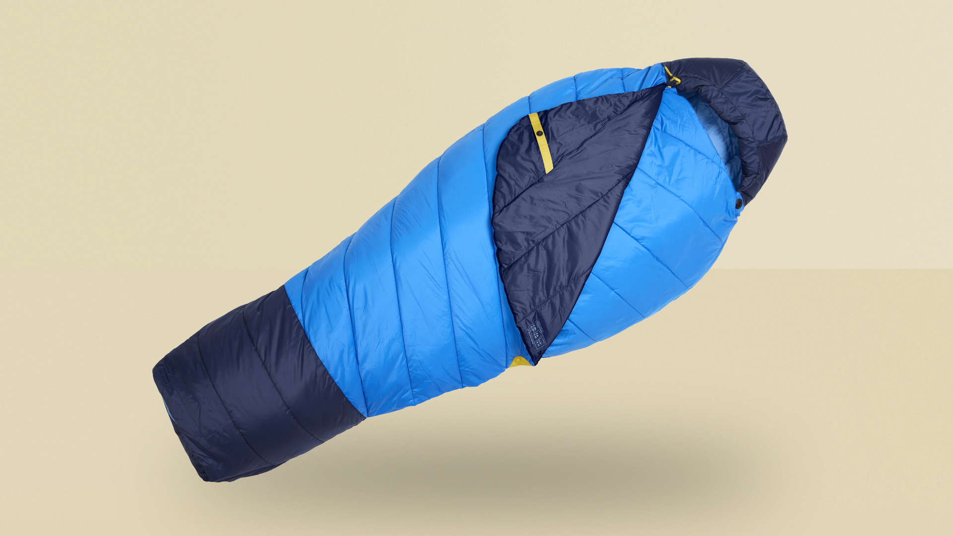 Marmot Wraptor Sleeping Bag on coloured background