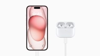Apple iPhone 15 with AirPods Pro