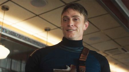 Bullseye unmasked, smiling, in Daredevil: Born Again season 2