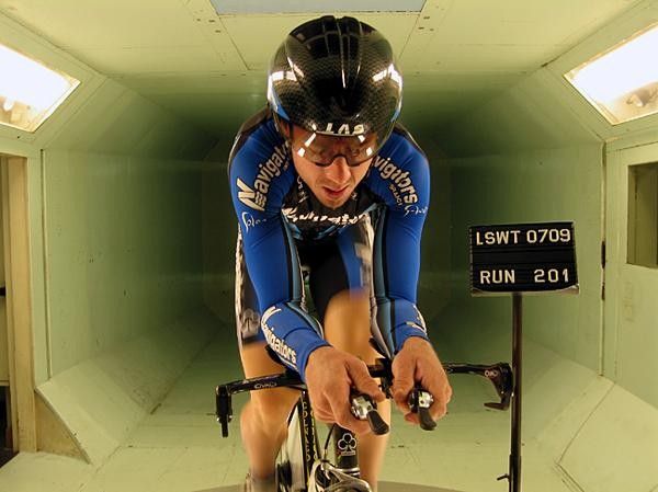 Ben Day takes his turn in the wind tunnel.