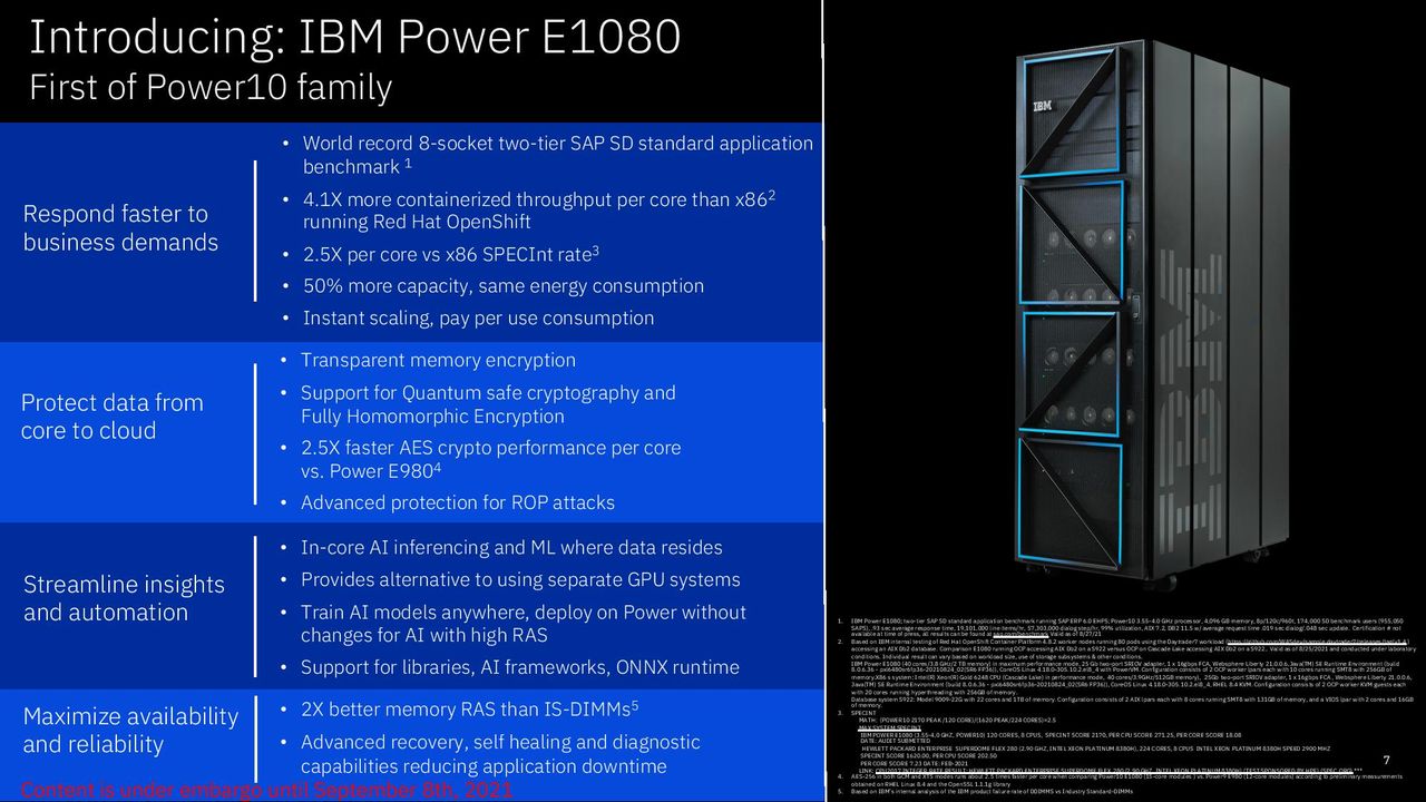 IBM E1080 Server Power10 Performance