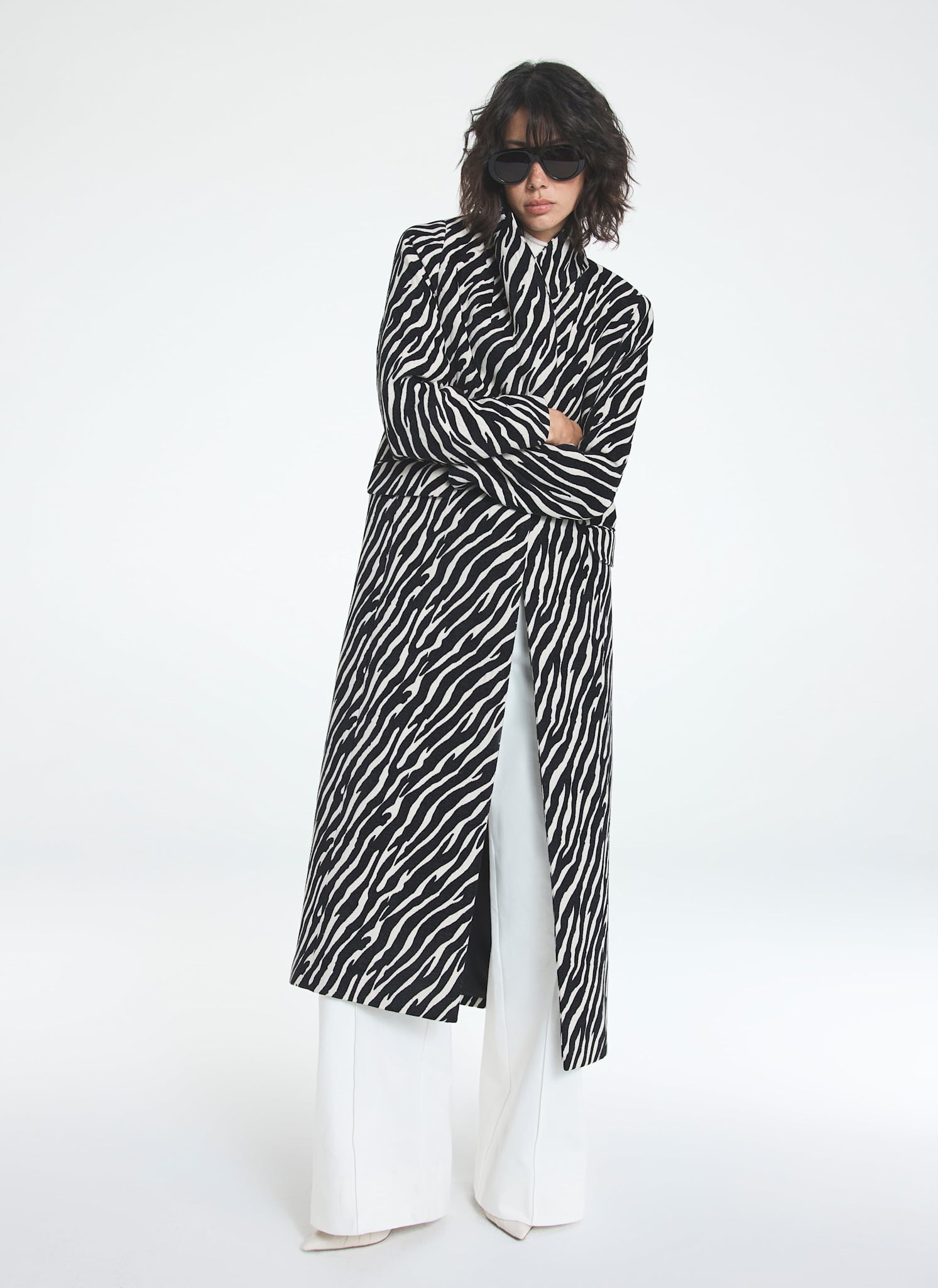 Zebra Print Maxi Coat