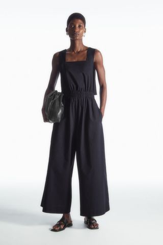 Gathered Open-Back Jumpsuit