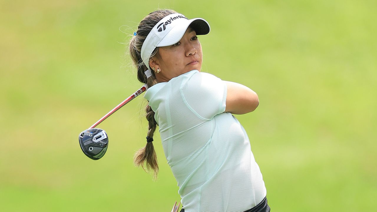 Zoe Campos takes a shot during the Augusta National Women&#039;s Amateur