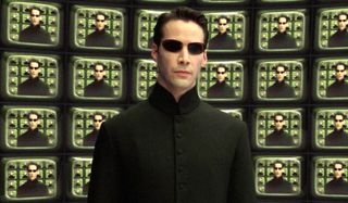 The Matrix Reloaded Neo listens to The Architect's speech