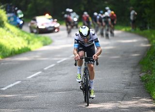 CHARANTONNAY FRANCE JUNE 10 Ivan Romeo of Spain and Team Movistar competes in the breakaway during the 77th Criterium du Dauphine 2025 Stage 3 a 2072km stage from Brioude to Charantonnay UCIWT on June 10 2025 in Charantonnay France Photo by Dario BelingheriGetty Images