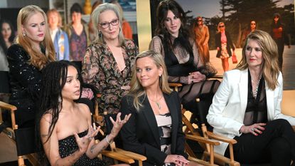 Big Little Lies stars Reese Witherspoon, Nicole Kidman, Laura Dern, Zoe Kravitz and Shailene Woodley sit together on Good Morning America