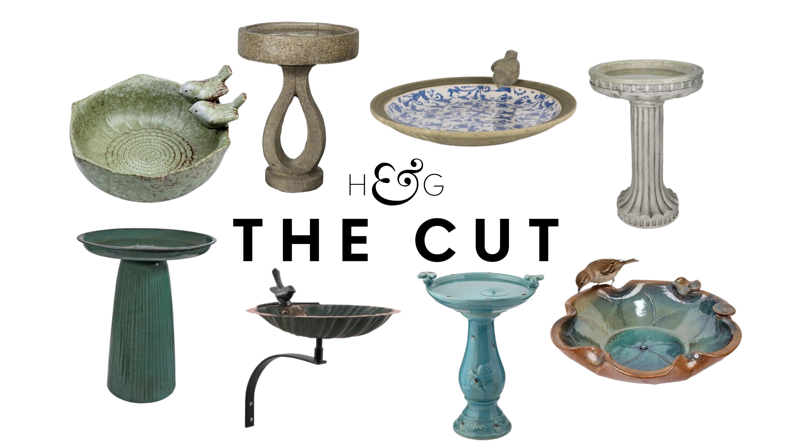The Cut bird bath collage