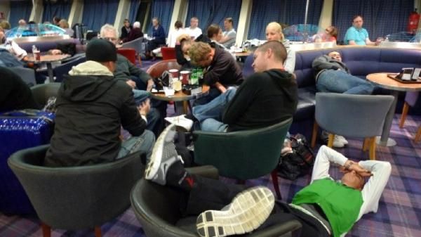 After midnight on the Calai Dover ferry