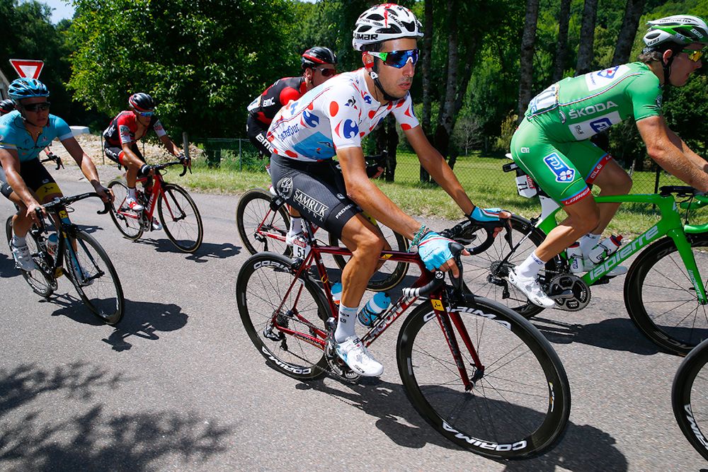 Fabio Aru in polka dots during stage 6 at the Tour de France