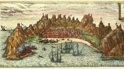 Sixteenth-century Portuguese ships in Aden’s harbor