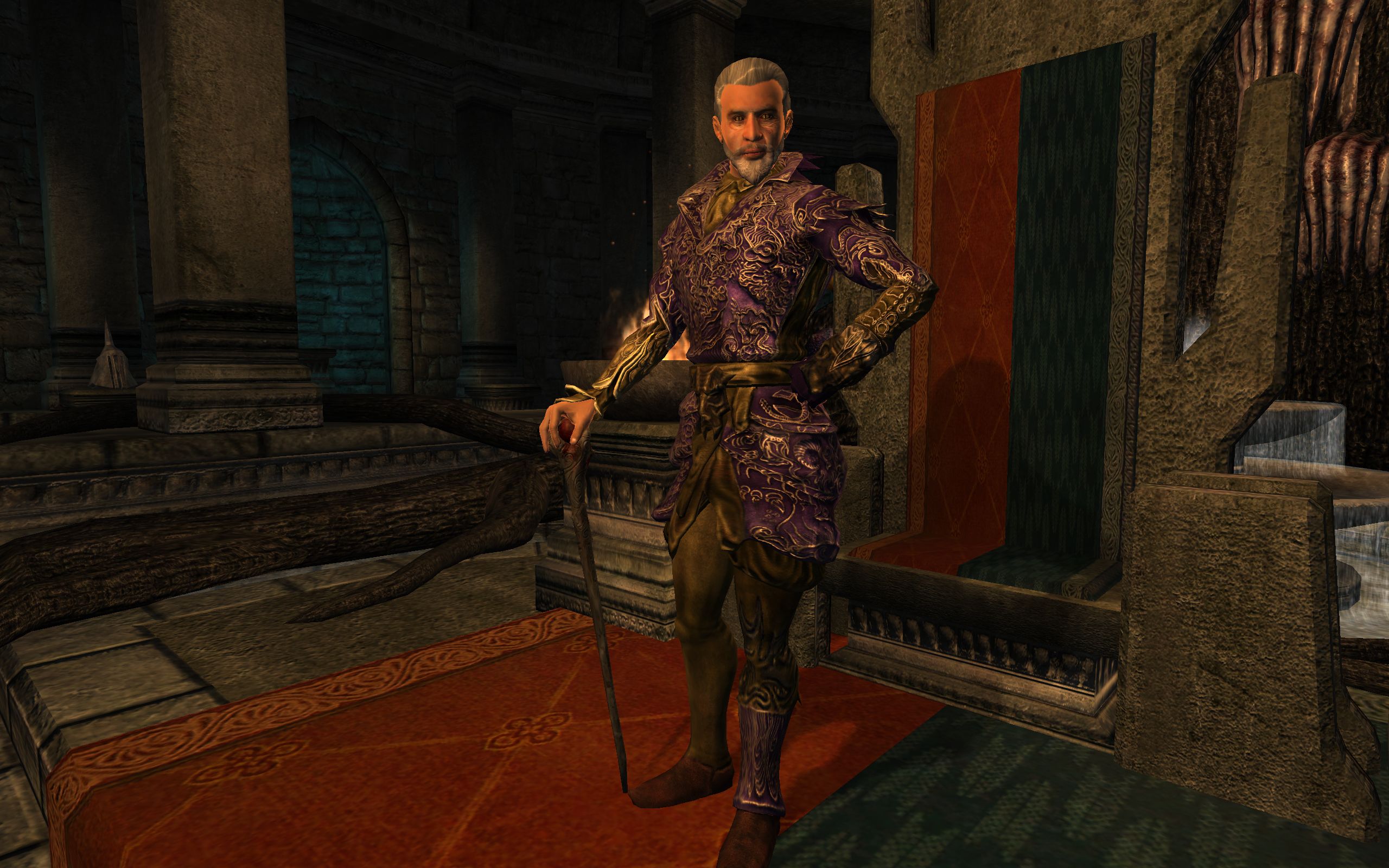 Sheogorath stands by his throne.