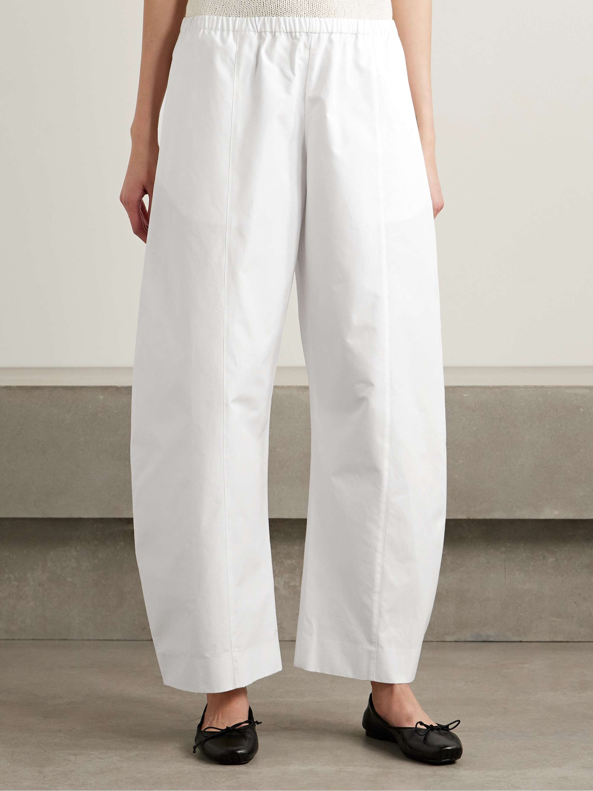 Clover Cotton-Poplin Barrel-Leg Pants