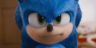 Sonic the Hedgehog looks straight into the camera