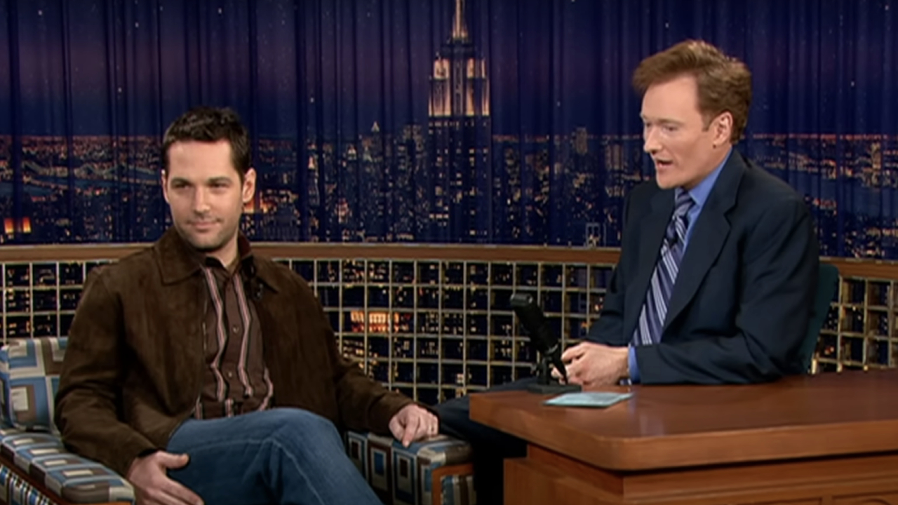 Paul Rudd and Conan O'Brien on Late Night