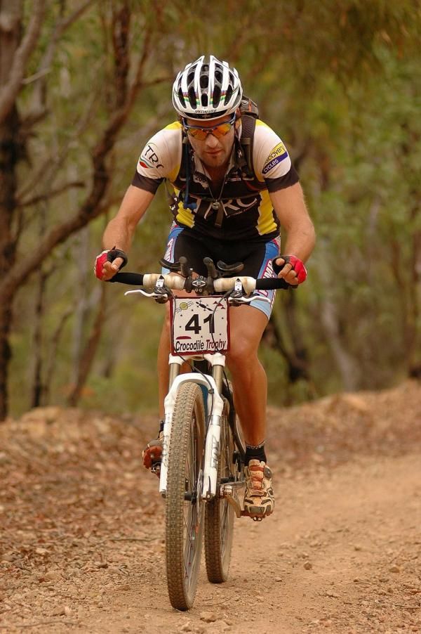 local rider Isaac Tonello on the climb