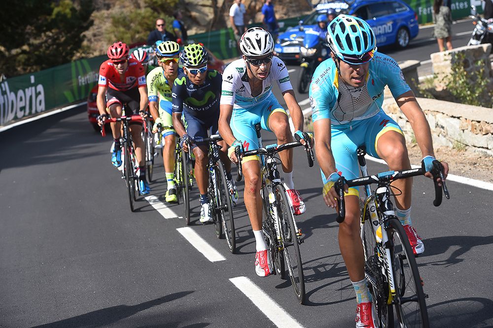 Astana pour on the power during stage 20.