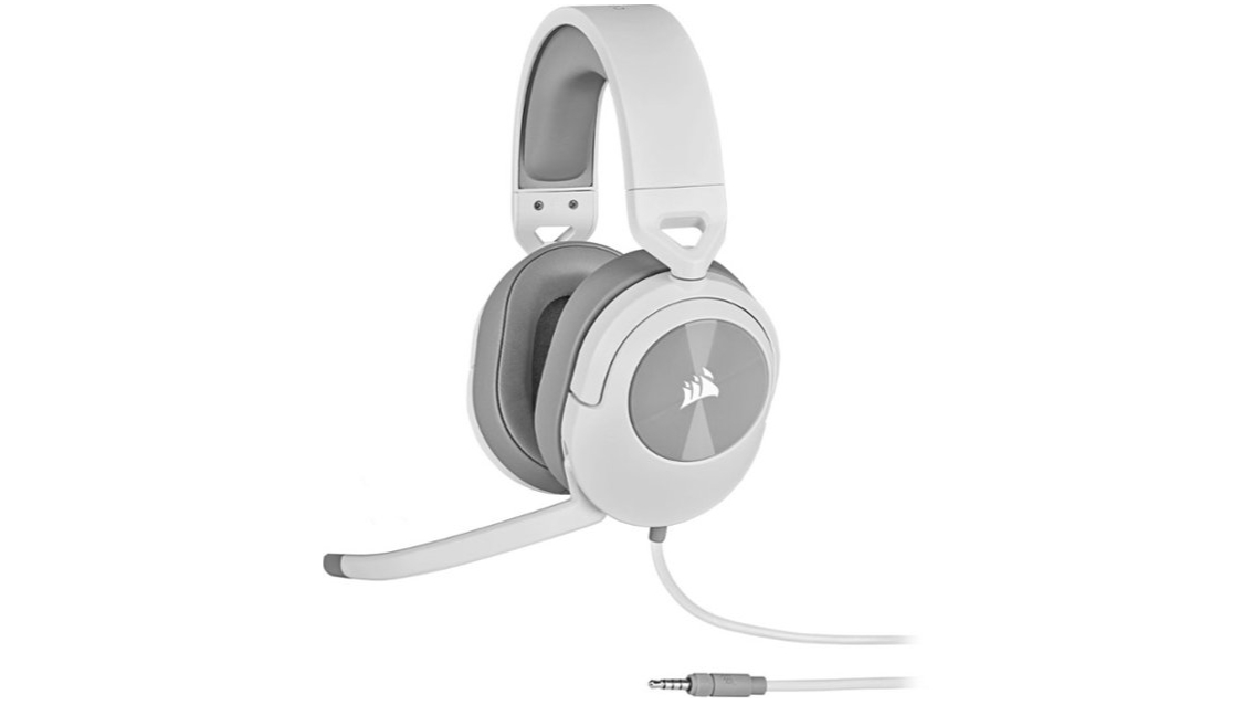 A white Corsair HS55 Stereo against a white background