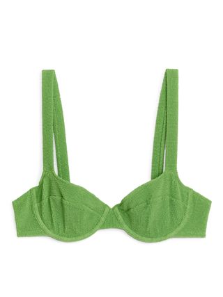 Crinkle Wired Bikini Top - Green - Arket Gb