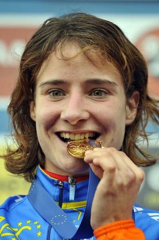 Marianne Vos (Netherlands) won gold in the 2009 European 'cross championships