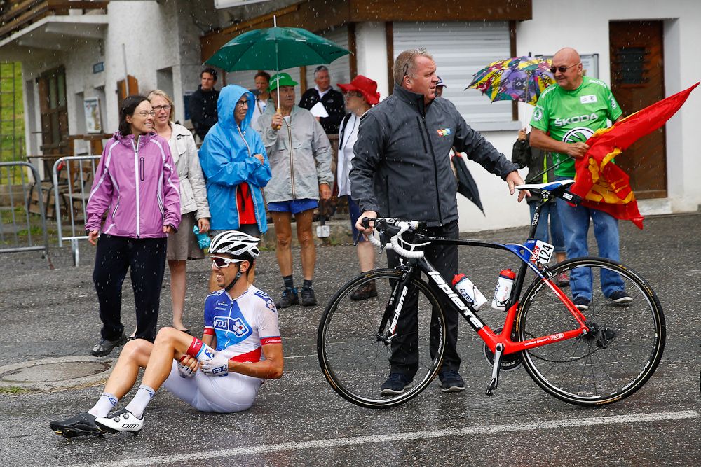 Steve Morabito was one of many riders who crashed during stage 19