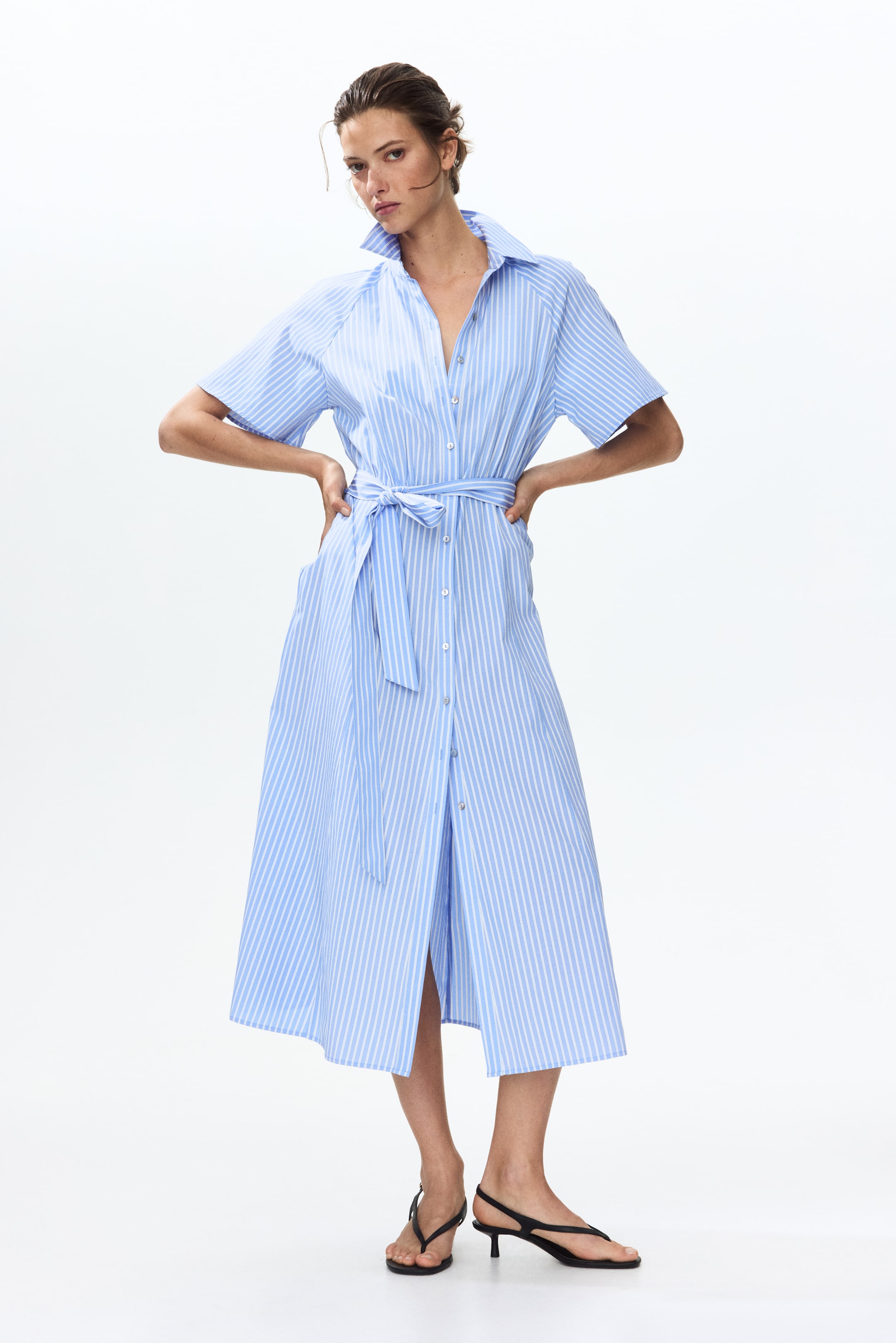 Tie-Belt Shirt Dress