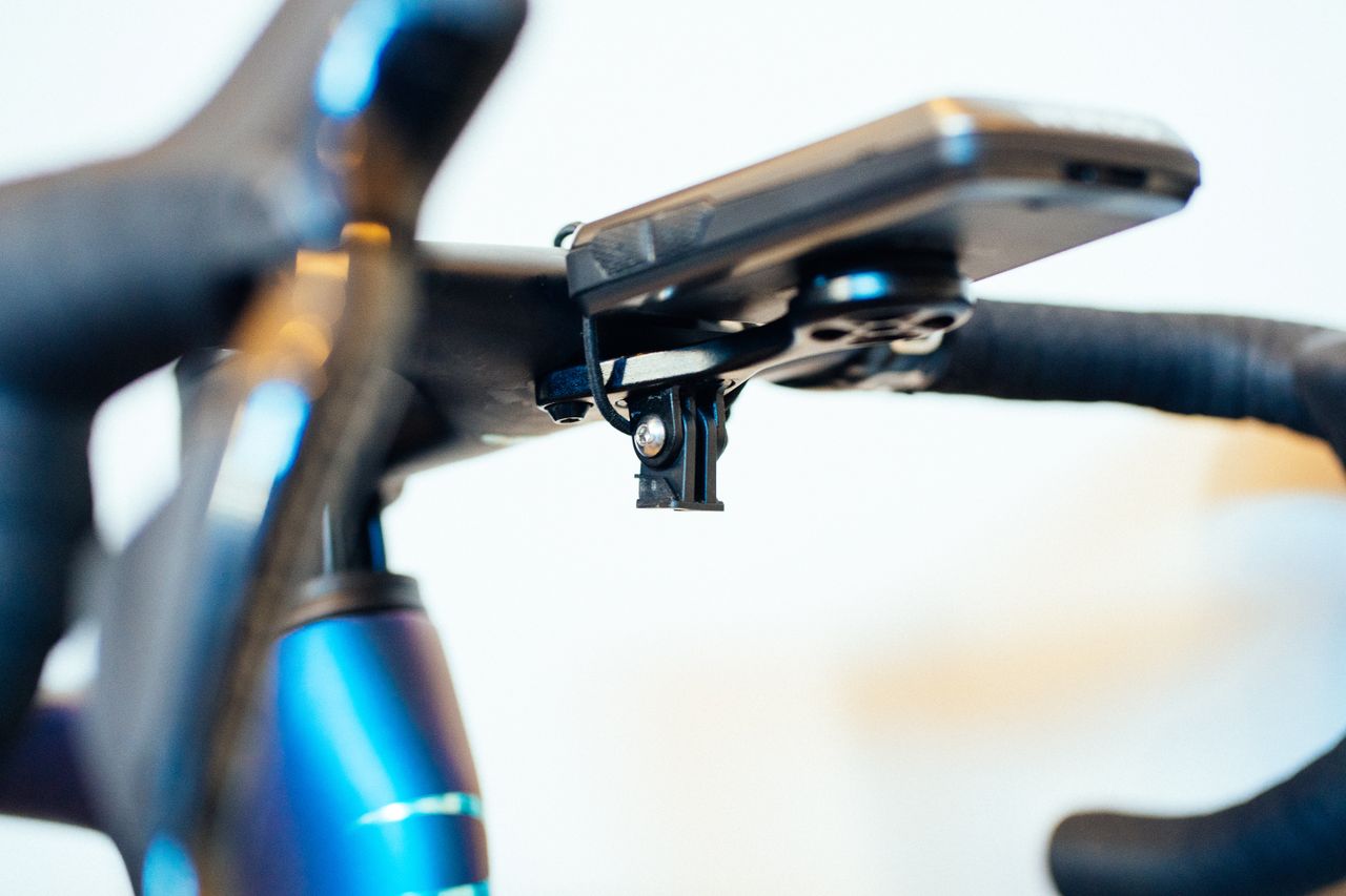 A close up of a bike light