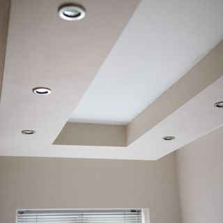 A ceiling with downlights