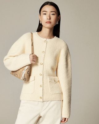 Cinched-Waist Sweater-Jacket