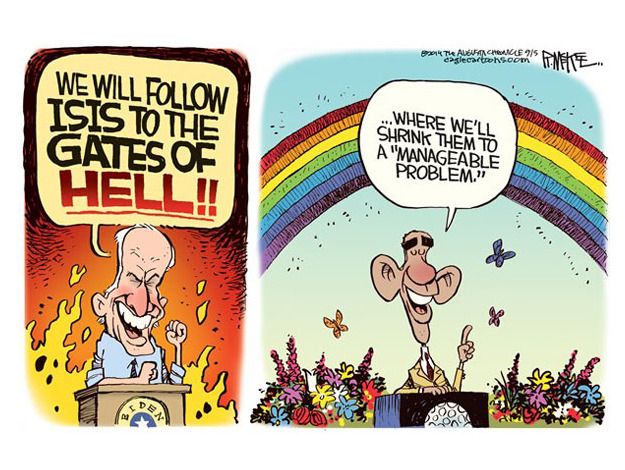 Political cartoon U.S. world Obama Biden ISIS