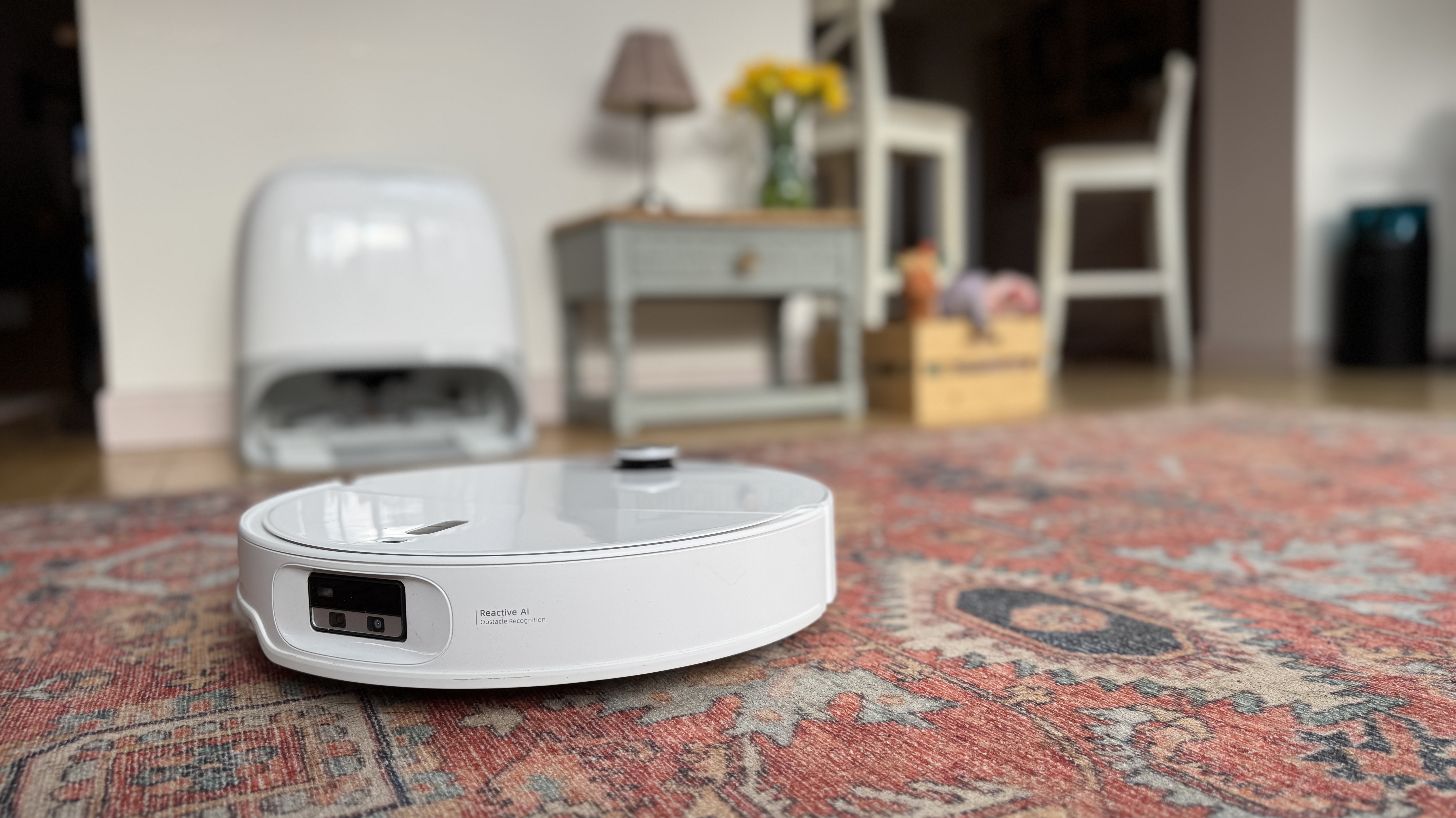 Roborock Qrevo Curv 2 Pro robot vacuum in reviewer's home