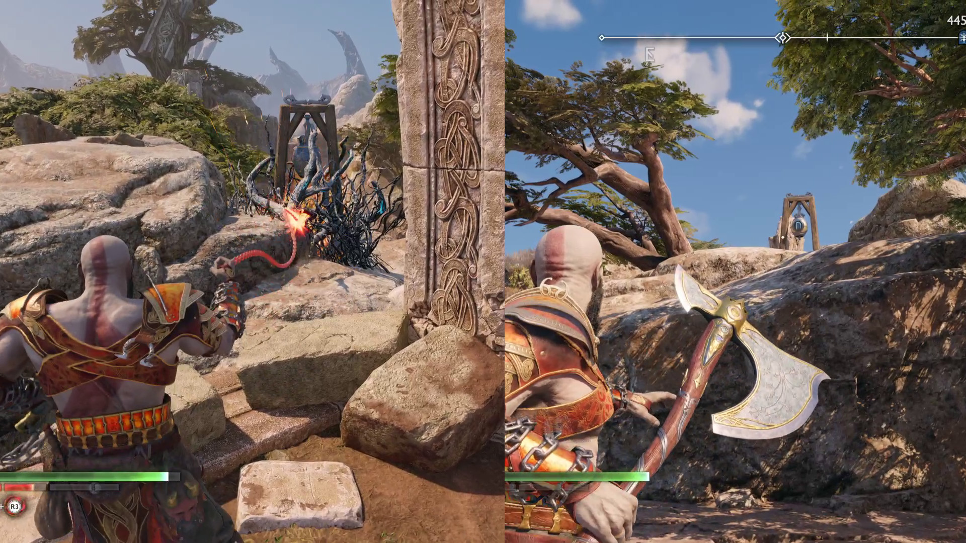 God of War Ragnarok runic Nornir chests in the Vanaheim crater area