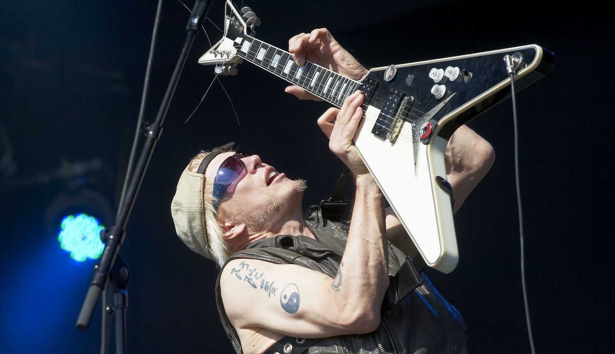 Michael Schenker performs onstage at Victoria Park in London on July 24, 2011