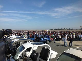 Crowd Waiting for Endeavour at NASA Ames Research Center