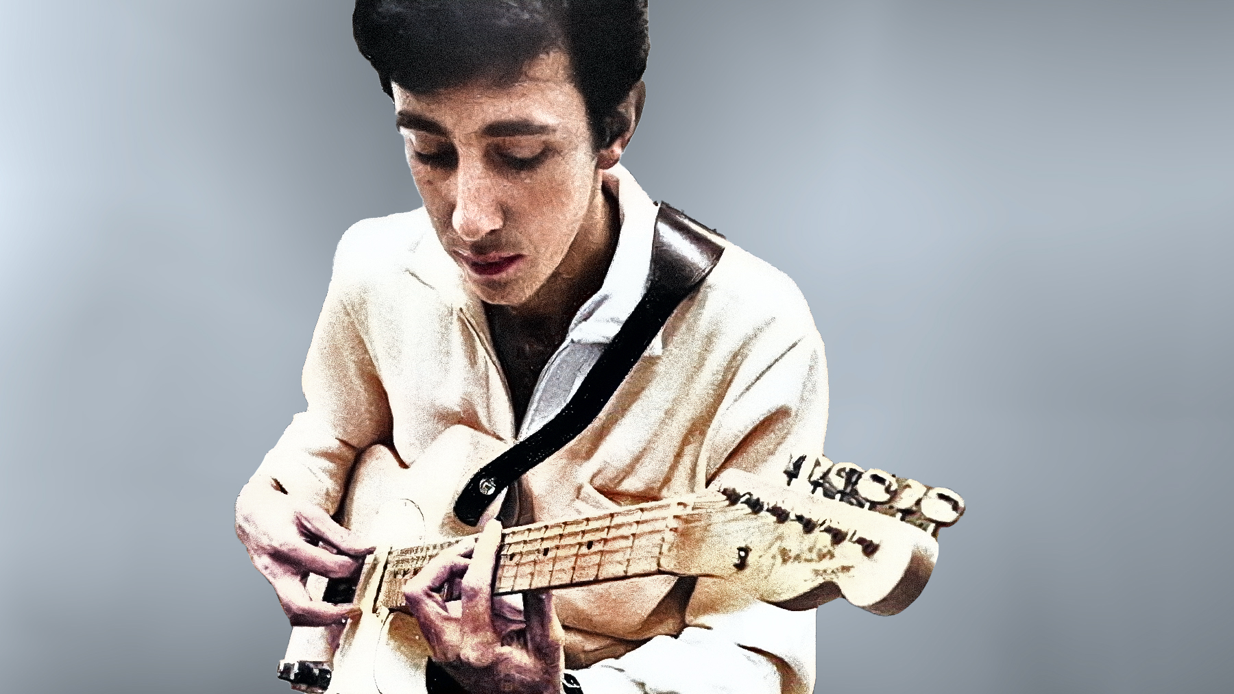 Louie Shelton plays a Fender Telecaster in the studio in the mid 1960s
