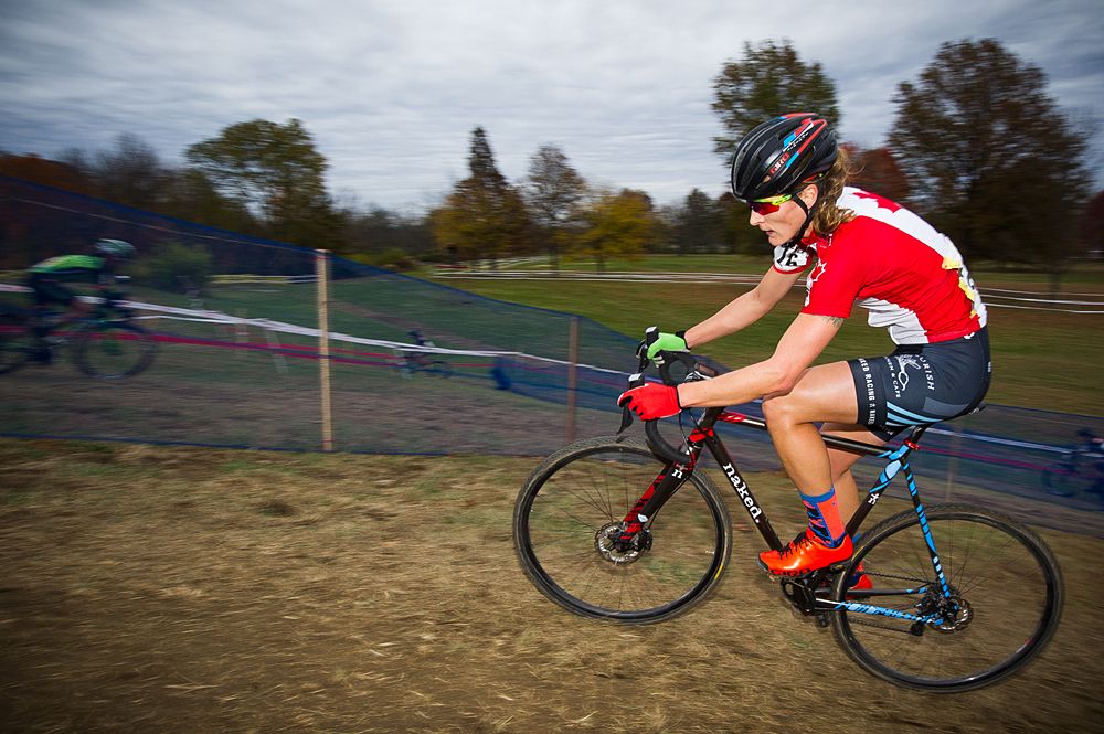 Canadian Mical Dyck (Naked Facory Racing) managing a short and steep climb