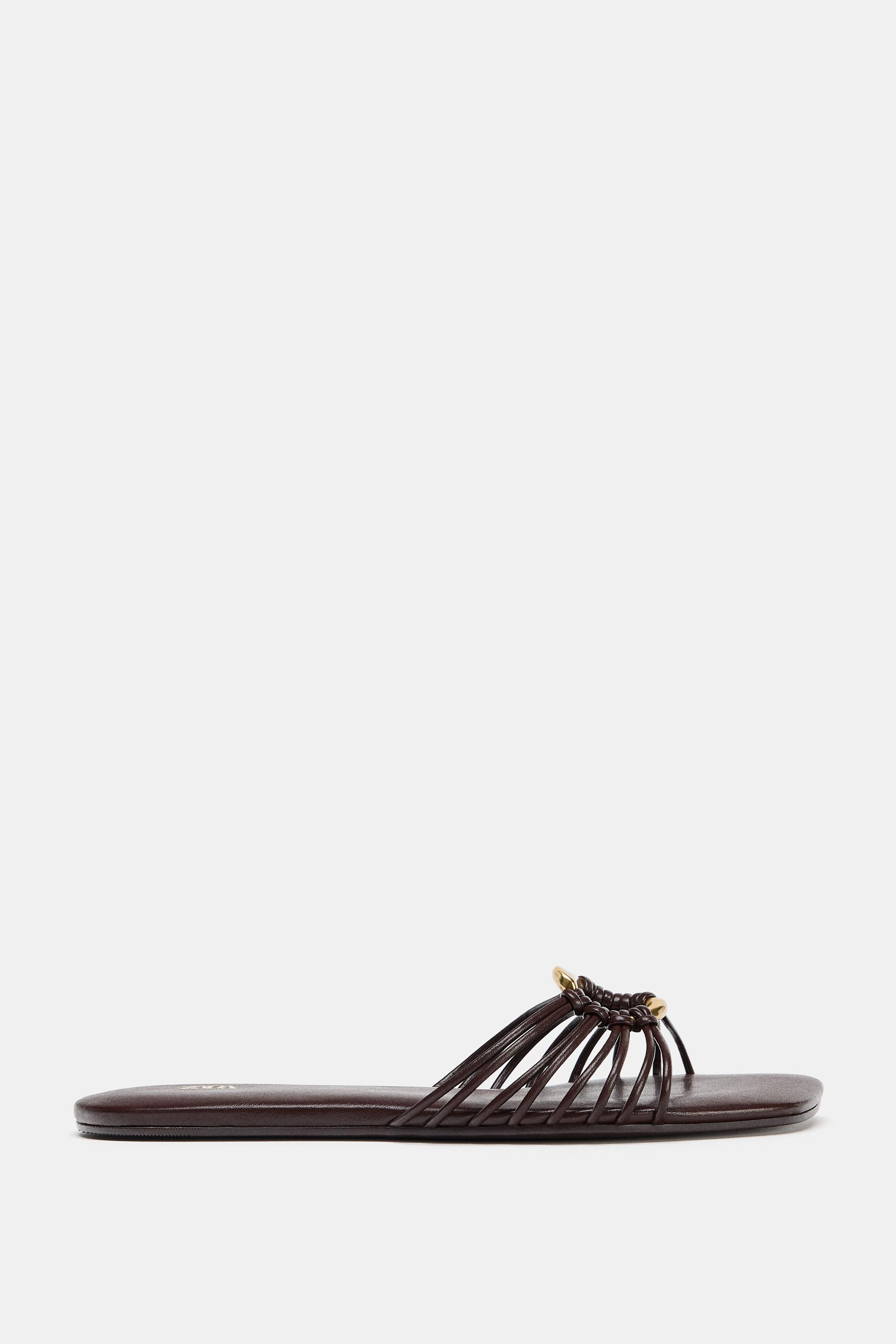 Flat Sandals With Metal Trim