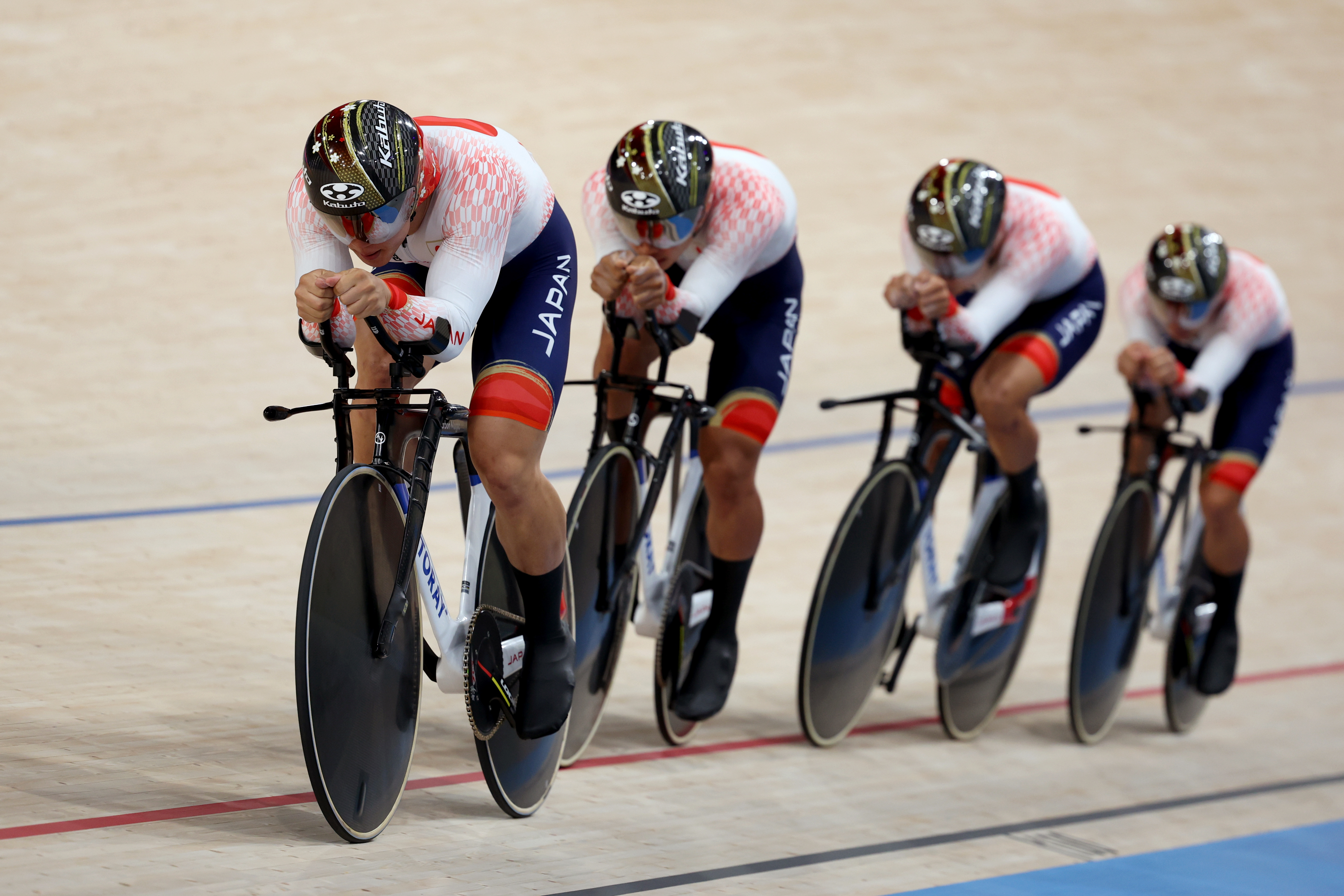 Japan use 108 000 track bike with left sided drivetrain at Paris Olympics Cycling Weekly