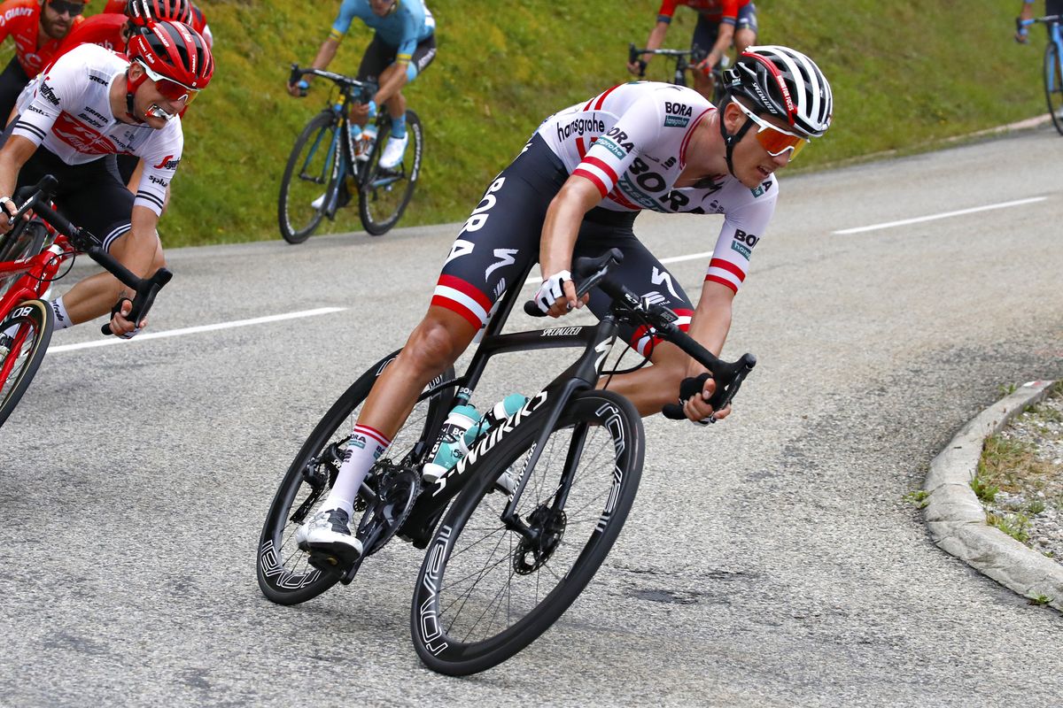 Patrick Konrad (Bora-Hansgrohe) in the break of the day