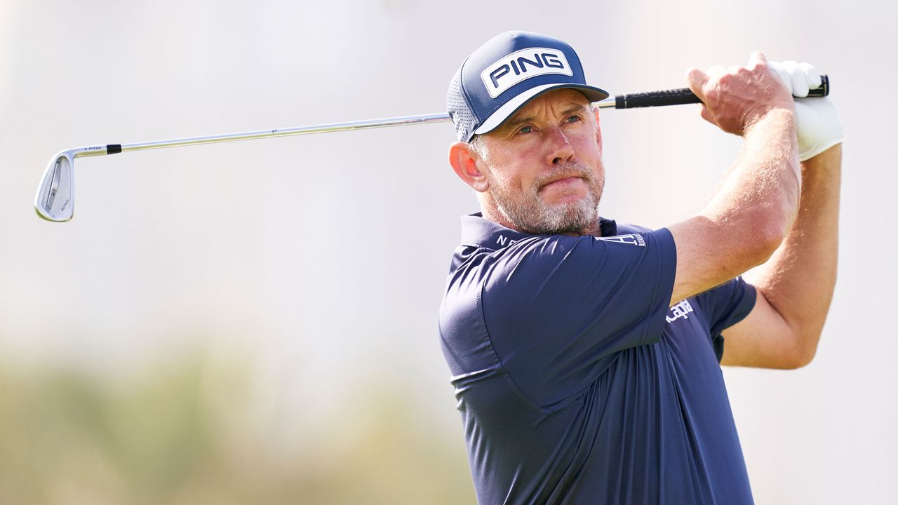 Lee Westwood hits a golf shot