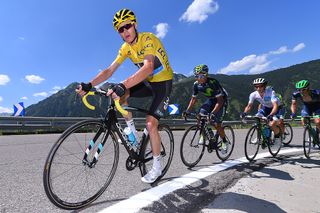Chris Froome climbs during stage 9 of the Tour de France.