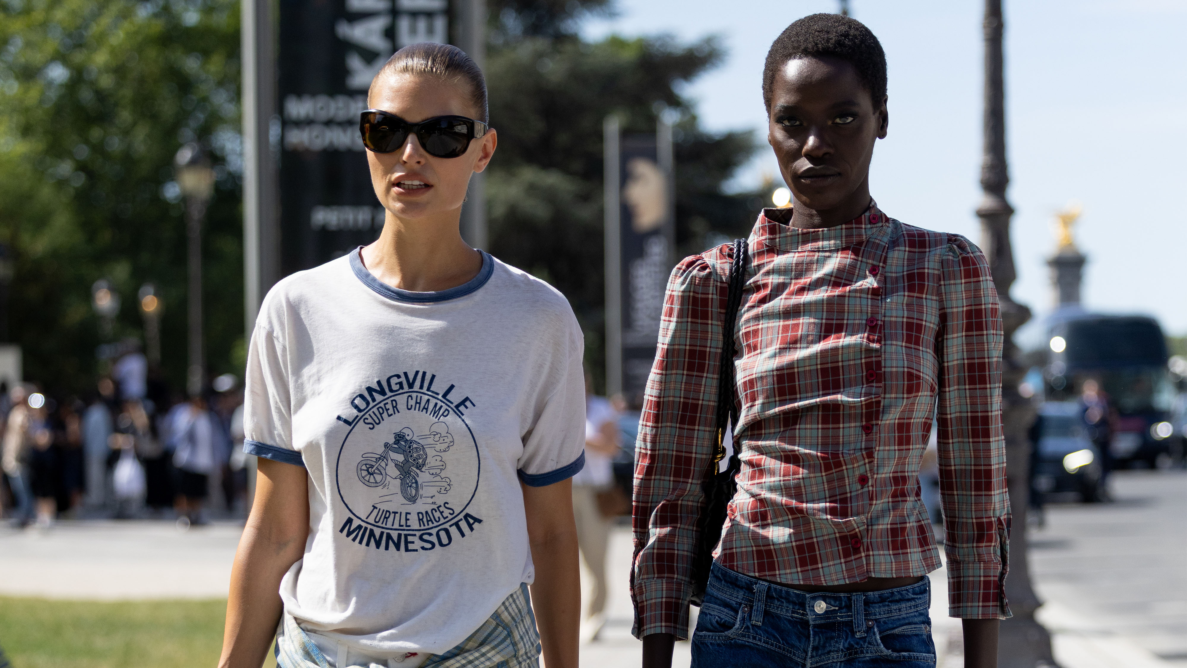 Women wearing Paris Haute Couture Week outfits.
