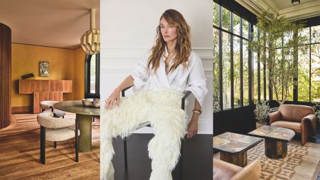 Trio of images of Kelly Wearstler and her projects