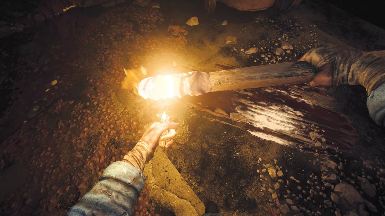 lighting up a torch