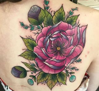 pink rose tattoo design